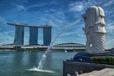 Marina Bay Sands and Merlion Singapore